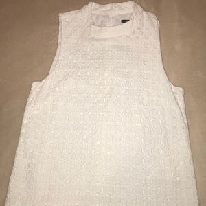 J. Crew white eyelid sleeveless top size 8